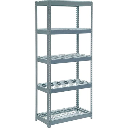 Global Industrial 5 Shelf, Extra HD Boltless Shelving, Starter, 36inW x 12inD x 96inH, Wire Deck 601896H